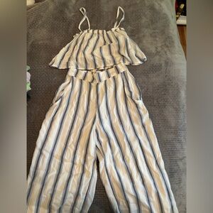 Hollister Blue and White Striped Outfit